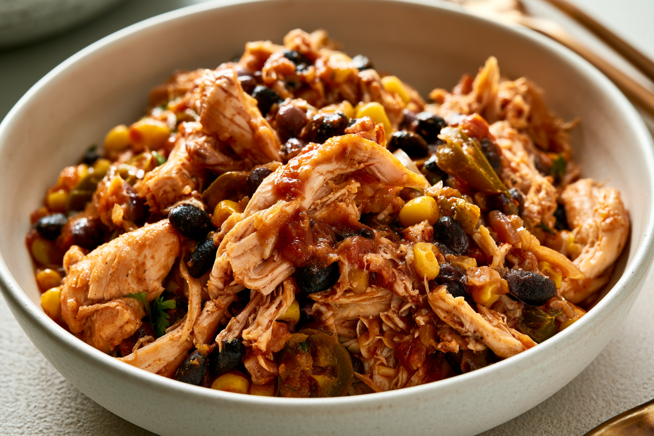 Finished serving of Dump-and-Go Slow Cooker Chicken Rules.