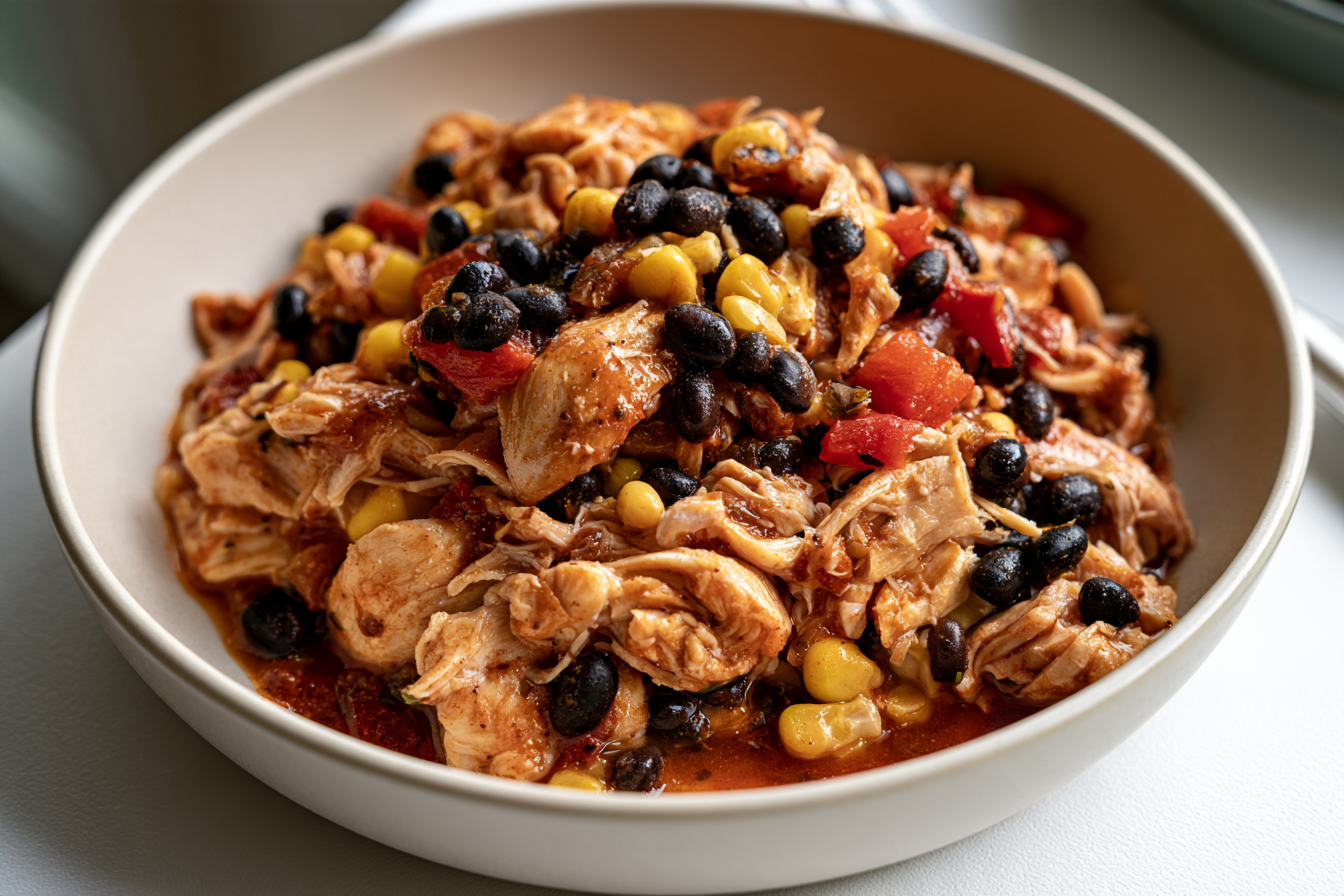 Finished serving of Slow Cooker Chicken Recipes: A Practical Guide.