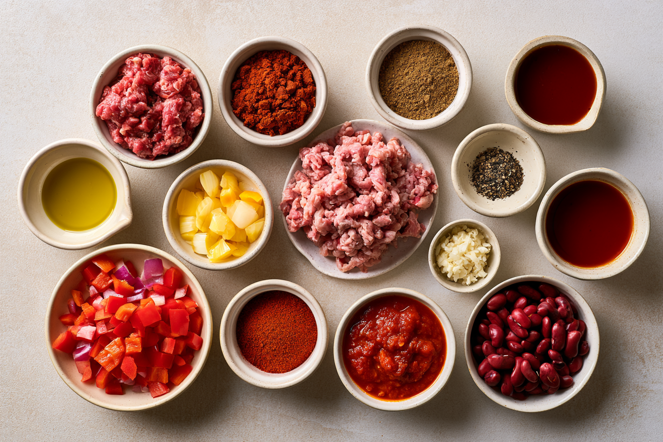 Ingredients measured and arranged for Slow Cooker Beef and Turkey Recipes: A Practical Guide.
