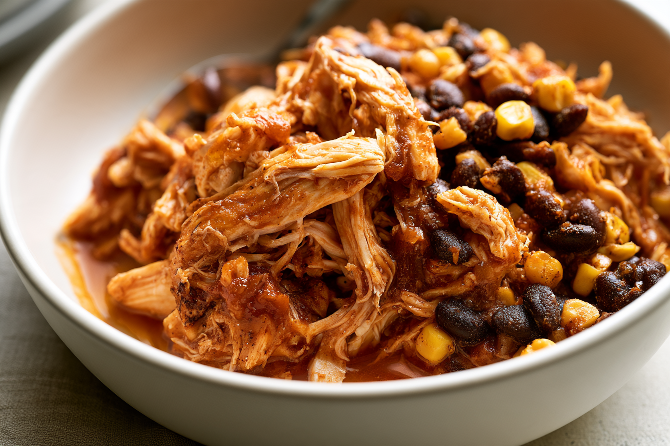 Open slow cooker showing a cooking stage of Slow Cooker Meal Prep: A Weekly System.